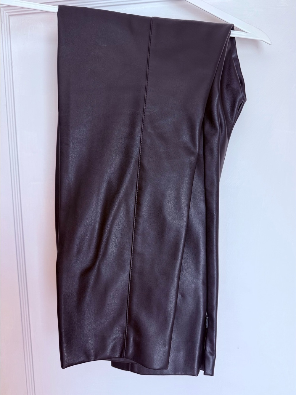 Ann Taylor Black Faux Leather Straight Leg Pants